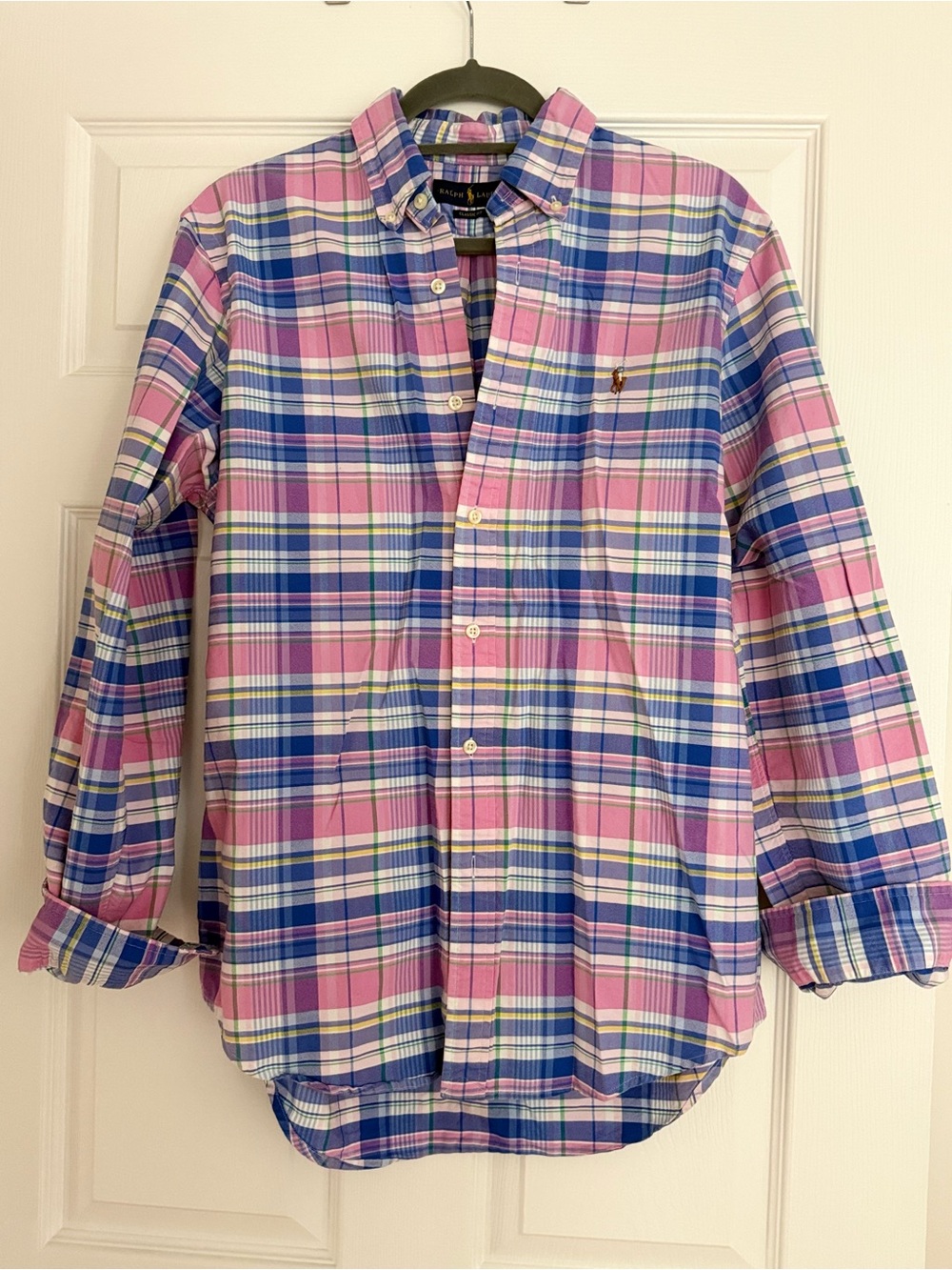 Ralph Lauren Plaid Button Down Shirt | Pink & Blue | M